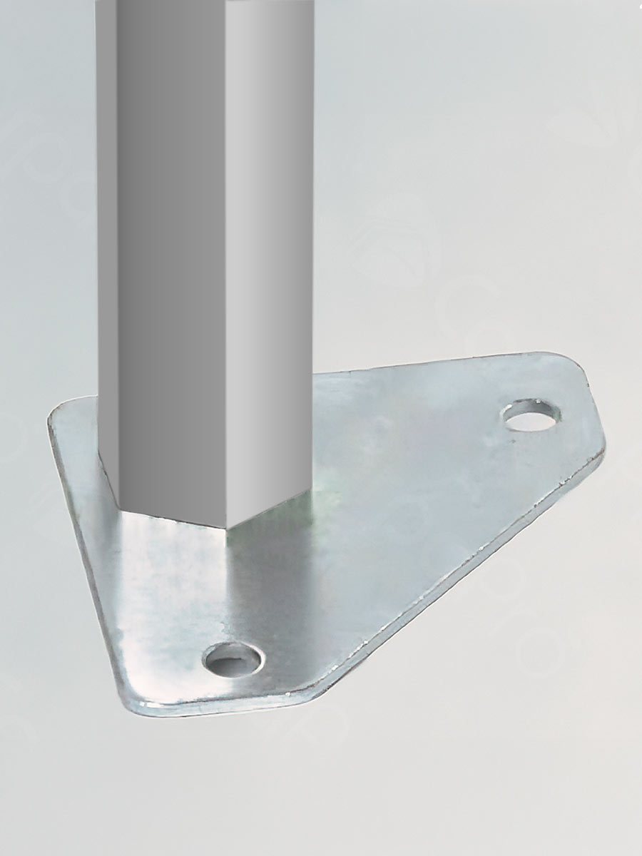 Placa base de acero con orificios para anclaje